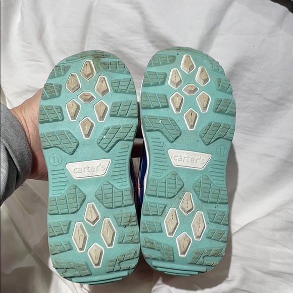 Carters 11 pink blue snow boots worn once - Picture 9 of 11